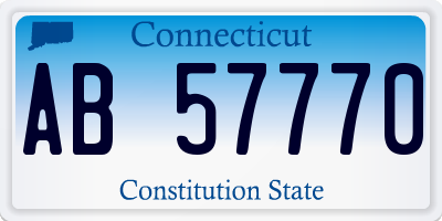 CT license plate AB57770