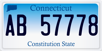 CT license plate AB57778