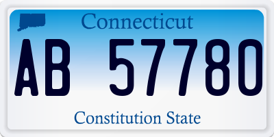 CT license plate AB57780