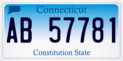 CT license plate AB57781
