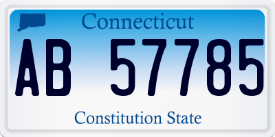 CT license plate AB57785