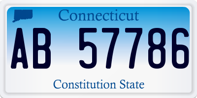 CT license plate AB57786