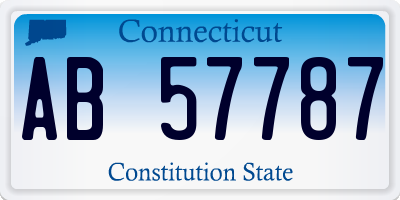 CT license plate AB57787