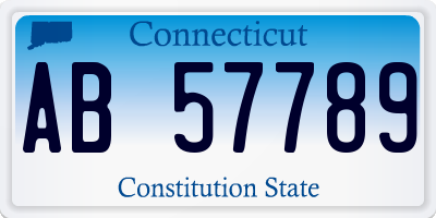 CT license plate AB57789