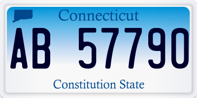 CT license plate AB57790