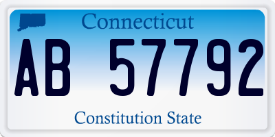 CT license plate AB57792