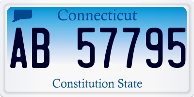 CT license plate AB57795