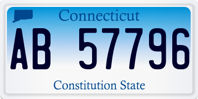 CT license plate AB57796