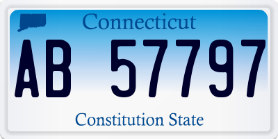 CT license plate AB57797