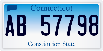 CT license plate AB57798