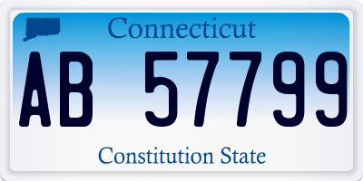 CT license plate AB57799