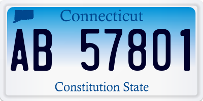 CT license plate AB57801