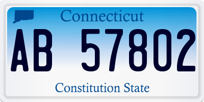 CT license plate AB57802