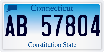 CT license plate AB57804