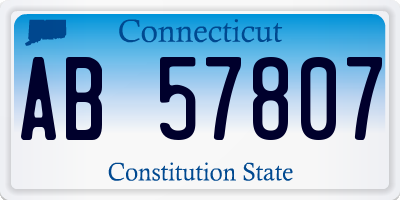 CT license plate AB57807