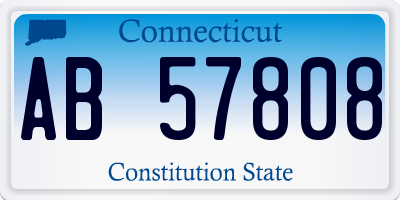 CT license plate AB57808