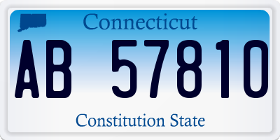 CT license plate AB57810