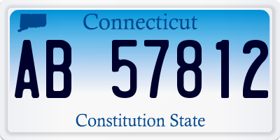 CT license plate AB57812