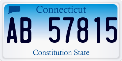 CT license plate AB57815