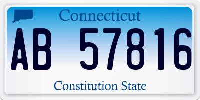 CT license plate AB57816