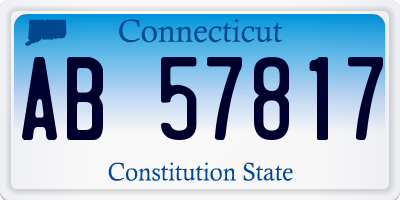 CT license plate AB57817