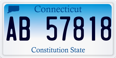 CT license plate AB57818