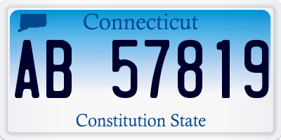 CT license plate AB57819