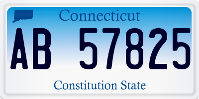 CT license plate AB57825