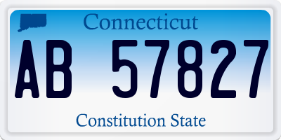 CT license plate AB57827