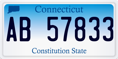 CT license plate AB57833