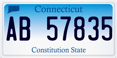 CT license plate AB57835