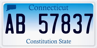 CT license plate AB57837