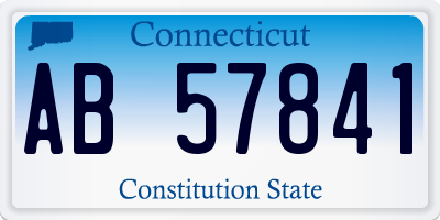 CT license plate AB57841