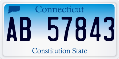 CT license plate AB57843