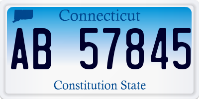 CT license plate AB57845