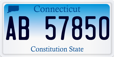 CT license plate AB57850