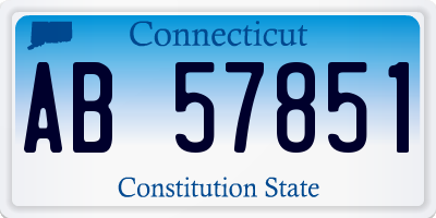 CT license plate AB57851