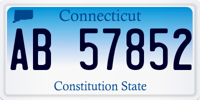 CT license plate AB57852