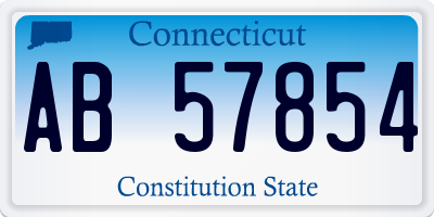 CT license plate AB57854