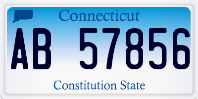 CT license plate AB57856