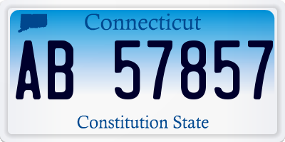 CT license plate AB57857