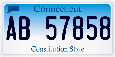 CT license plate AB57858