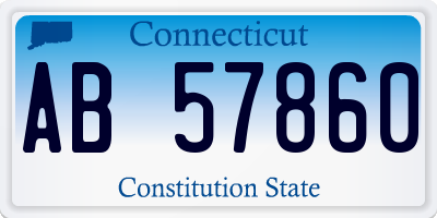 CT license plate AB57860