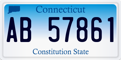 CT license plate AB57861