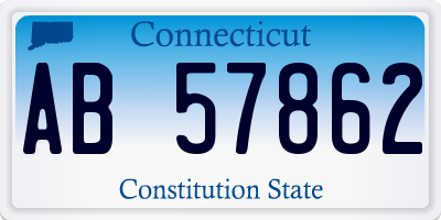 CT license plate AB57862