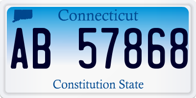 CT license plate AB57868