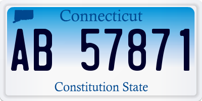 CT license plate AB57871