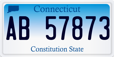 CT license plate AB57873