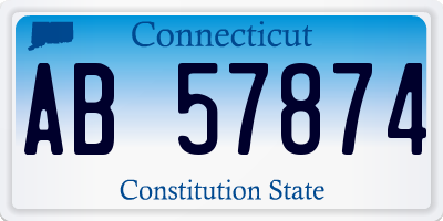 CT license plate AB57874