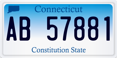 CT license plate AB57881